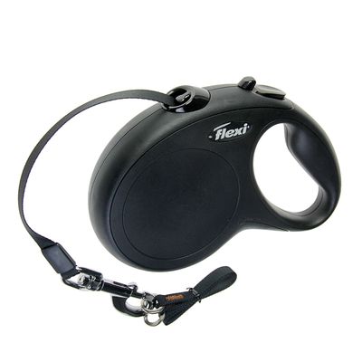 Рулетка Flexi New Classic L, лента 5 м, до 50 кг, чёрная