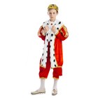 Карнавальный костюм «Король», бархат, брюки, мантия, корона, р. 28, рост 110 см, - Фото 1