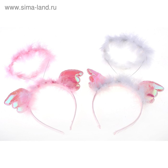 Ободок-нимб "Крылья с пухом" - Фото 1