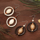 Серьги ручная работа, деревянные «Истина» d=3,8см цвет МИКС - Фото 2