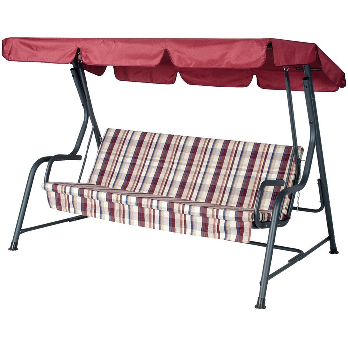 Качели садовые «Карибы», 209×142×155 см, максимальная нагрузка 300 кг, винные - Фото 1