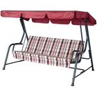 Качели садовые «Карибы», 209×142×155 см, металл, 3-местные, винные - Фото 4