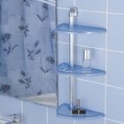Полка для ванной настенная, 3 яруса, цвет прозрачно-голубой - фото 297913184