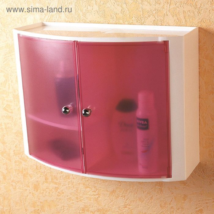 Настенный шкаф, цвет розовый - Фото 1