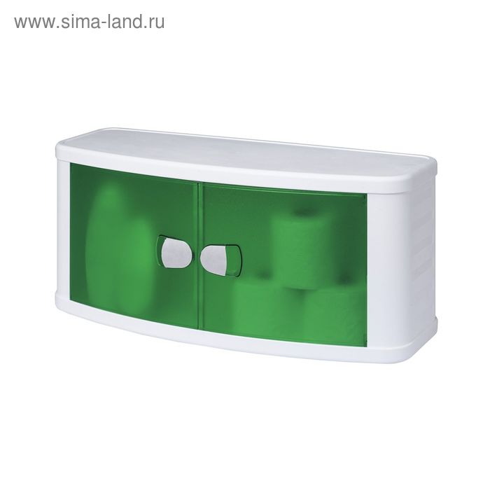 Шкаф настенный подвесной с дверками, цвет зелёный - Фото 1