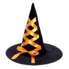 Шляпа-конус «Ведьмочка», с завязками, лента цвета МИКС - Фото 3