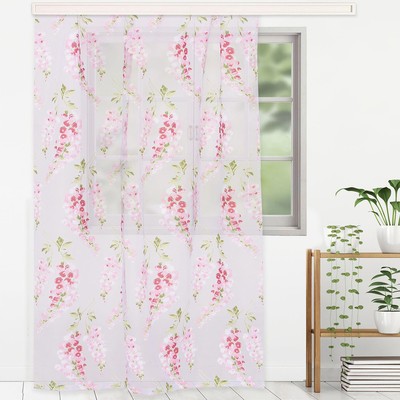 Тюль «Этель. Виноградная лоза розовая», 250×270 см, без утяжелителя