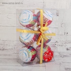 Ёлочные игрушки «Домик», шары новогодние, d=7 см, набор 6 шт., красный - Фото 4