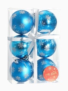 Ёлочные игрушки «Снегопад», шары новогодние, набор 6 шт., d=7 см, голубой - Фото 7