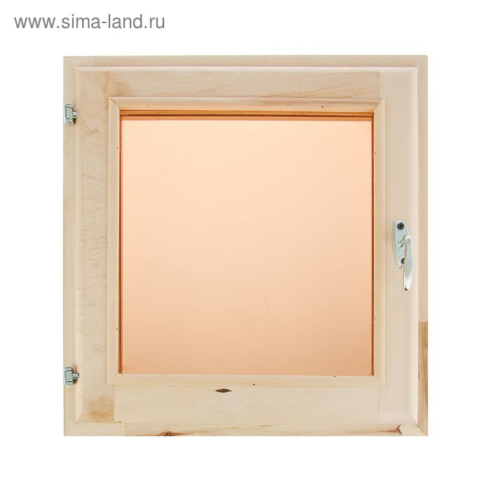 Окно, 60×60см, однокамерный стеклопакет, тонированное, с уплотнителем, из липы - Фото 1