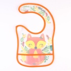 Нагрудник для кормления M&B «Лисичка Соня» непромокаемый на липучке, с карманом - Фото 2