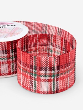Лента текстильная «Клетка», 50 мм, 4.5±0.5 м, красная, белая