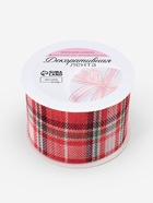 Лента текстильная «Клетка», 50 мм, 4.5±0.5 м, красная, белая 2290302