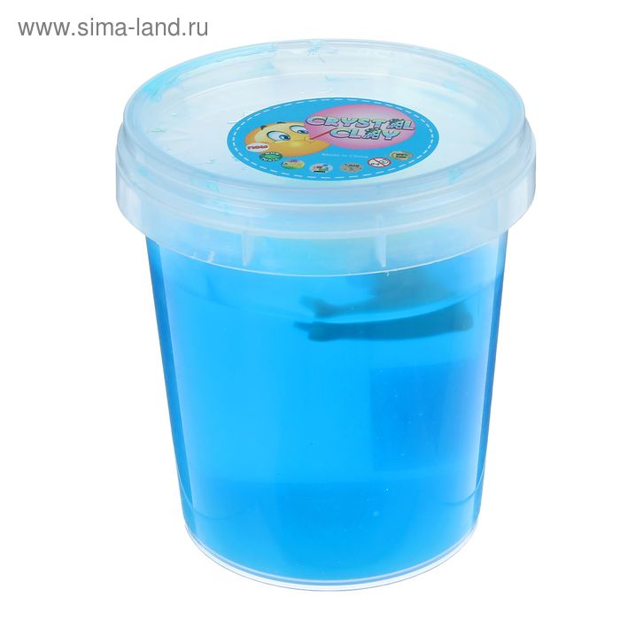 Лизун в банке твердый с игрушкой 400 мл, цвет синий - Фото 1