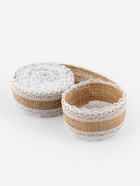 Лента холщовая «Кружево», натуральная, 37 мм, 4.5±0.5 м, белая - Фото 2