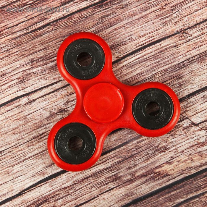 Спиннер "Классика" красный, подшибник с пластик. заглушкой 6,5*6,5*1 - Фото 1