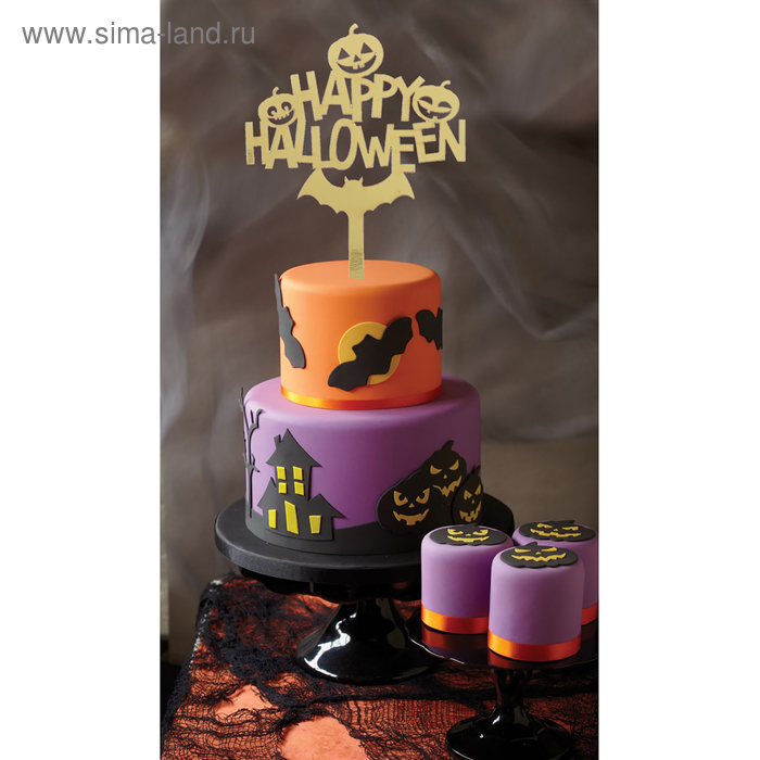 Топпер в торт «Счастливого хэллоуина», фетр - Фото 1
