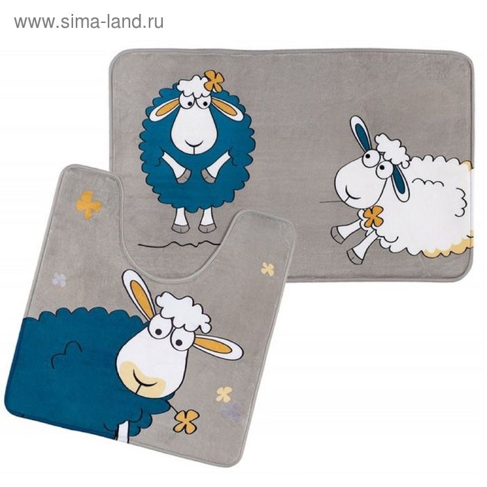 Набор ковриков Funny Sheep, 2 шт: 50 х 80 см, 55 х 60 см - Фото 1