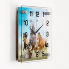 Часы-картина настенные, серия: Животный мир, "Кони", 25 х 25  см - Фото 2