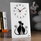 Часы настольные "Коты", плавный ход, 22 х 13 см - фото 2855217