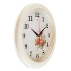 Часы настенные, интерьерные "Розы", d-23 см, бесшумные, корпус бежевый - Фото 2
