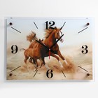Часы настенные, интерьерные "Лошадь с жеребёнком", бесшумные, 40 х 56 см - фото 317998938