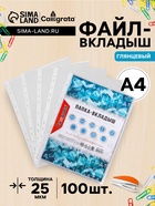 Файл - вкладыш Calligrata, А4, 25 мкм, глянцевый, вертикальный, 100 штук - Фото 1