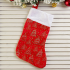 Носок для подарков"Звёздная пыль" 17х35 см, красно-золотой - фото 8335736