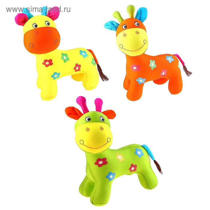 Мягкая игрушка-антистресс "Жирафик с цветочками", цвета МИКС - Фото 1