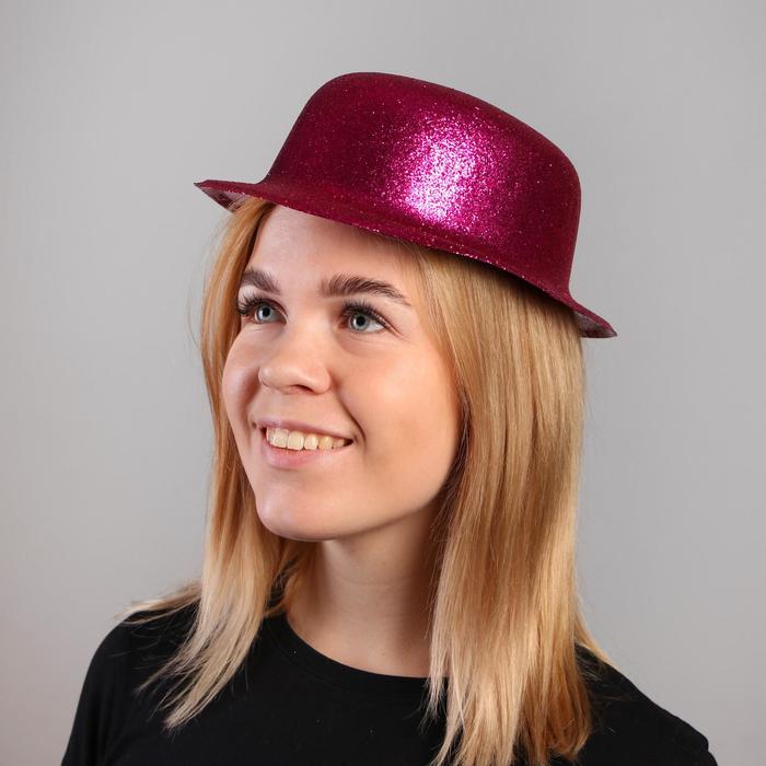 Карнавальная шляпа, овальная, с каёмкой, блестящая, р-р. 56, цвета МИКС - Фото 1