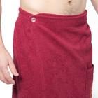 Килт(юбка) мужской махровый, с карманом, 70х150 бордовый - фото 24584634