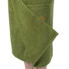 Килт(юбка) мужской махровый, с карманом, 70х150 тёмно-болотный - Фото 3
