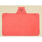 Полотенце-накидка махровое «Котик», размер 75×125 см, цвет персиковый, хлопок, 300 г/м² - Фото 2