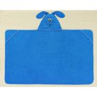 Полотенце-накидка махровое «Зайчик», размер 75×125 см, цвет голубой, хлопок, 300 г/м² - Фото 2