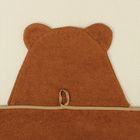 Полотенце-накидка махровое мишка, 75×125 см, коричневый, Хл, 300 г/м² - Фото 5