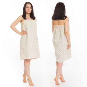 Килт(юбка) жен. комбинированный, арт:КЛ-11 75х145 горошек, полулён, Хл50%, лён50%, 160 г/м