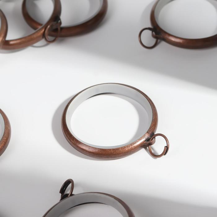 Кольцо для карниза, d = 36/48 мм, 10 шт, цвет бронзовый - Фото 1