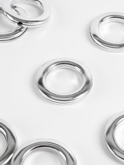 Люверсы для штор, d = 4,3/6.5 см, 10 шт., цвет серебряный