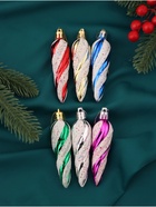 Ёлочные игрушки набор 6 шт. «Сосулька - серпантин» 8×2.5 см - Фото 5