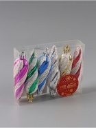 Ёлочные игрушки набор 6 шт. «Сосулька - серпантин» 8×2.5 см - Фото 6