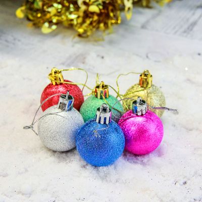 Ёлочные игрушки «Серена», шары новогодние, d=4 см, набор 6 шт., МИКС