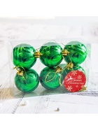 Ёлочные игрушки «Флёр», шары новогодние, набор 6 шт., d=5 см, зелёный - Фото 3