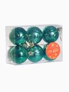 Ёлочные игрушки «Флёр», шары новогодние, набор 6 шт., d=5 см, зелёный - Фото 4