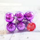 Ёлочные игрушки «Флёр», шары новогодние, d=5 см, набор 6 шт., сиреневый - Фото 2