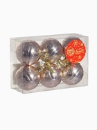 Ёлочные игрушки «Флёр», шары новогодние, d=5 см, набор 6 шт., золото - Фото 4