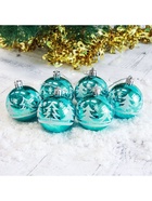 Ёлочные игрушки «Ёлочки в лесу», шары новогодние, набор d=6 см, 6 шт. - Фото 2