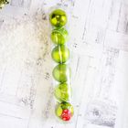 Набор шаров пластик d-8 см, 6 шт "Высокие ёлочки" зелёный - Фото 2