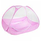 Манеж-палатка для ребёнка, москитная сетка на молнии, подушка и матрасик в комплекте, цвет розовый - Фото 2