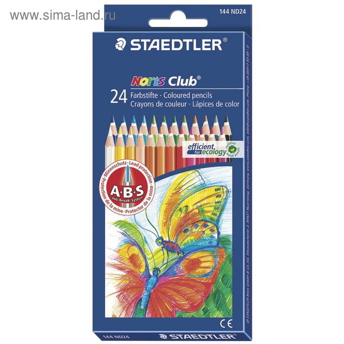 Карандаши 24 цвета Staedtler Noris Club, заточенные - Фото 1