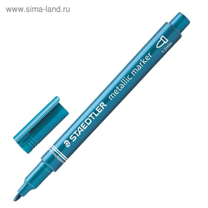 Маркер перманентный для декора 2.0 мм Staedtler синий металлик - Фото 1